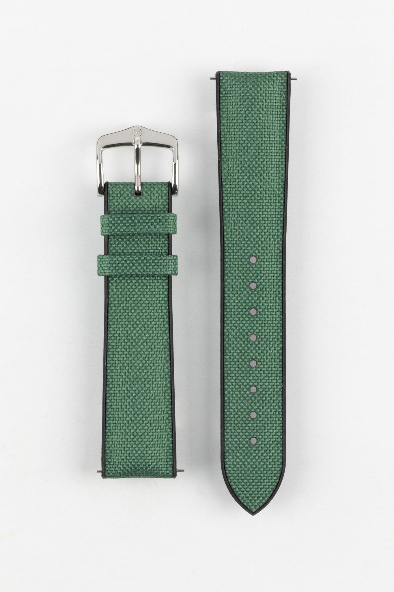 Hirsch ARNE Sailcloth Effect Performance Watch Strap - DARK GREEN