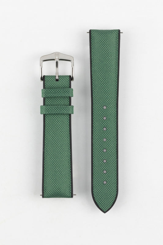 Hirsch ARNE Sailcloth Effect Performance Watch Strap - DARK GREEN