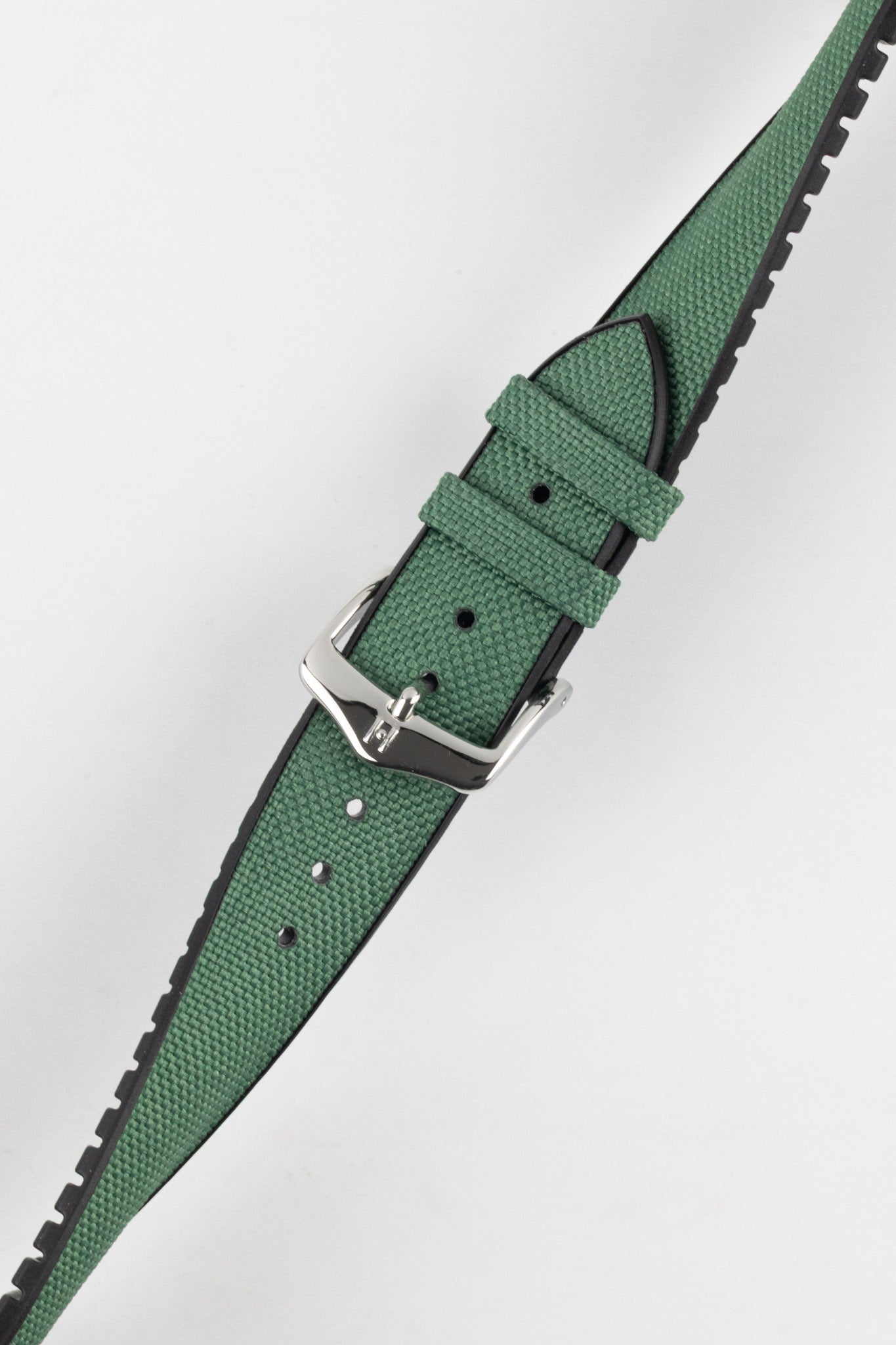 Hirsch ARNE Sailcloth Effect Performance Watch Strap - DARK GREEN