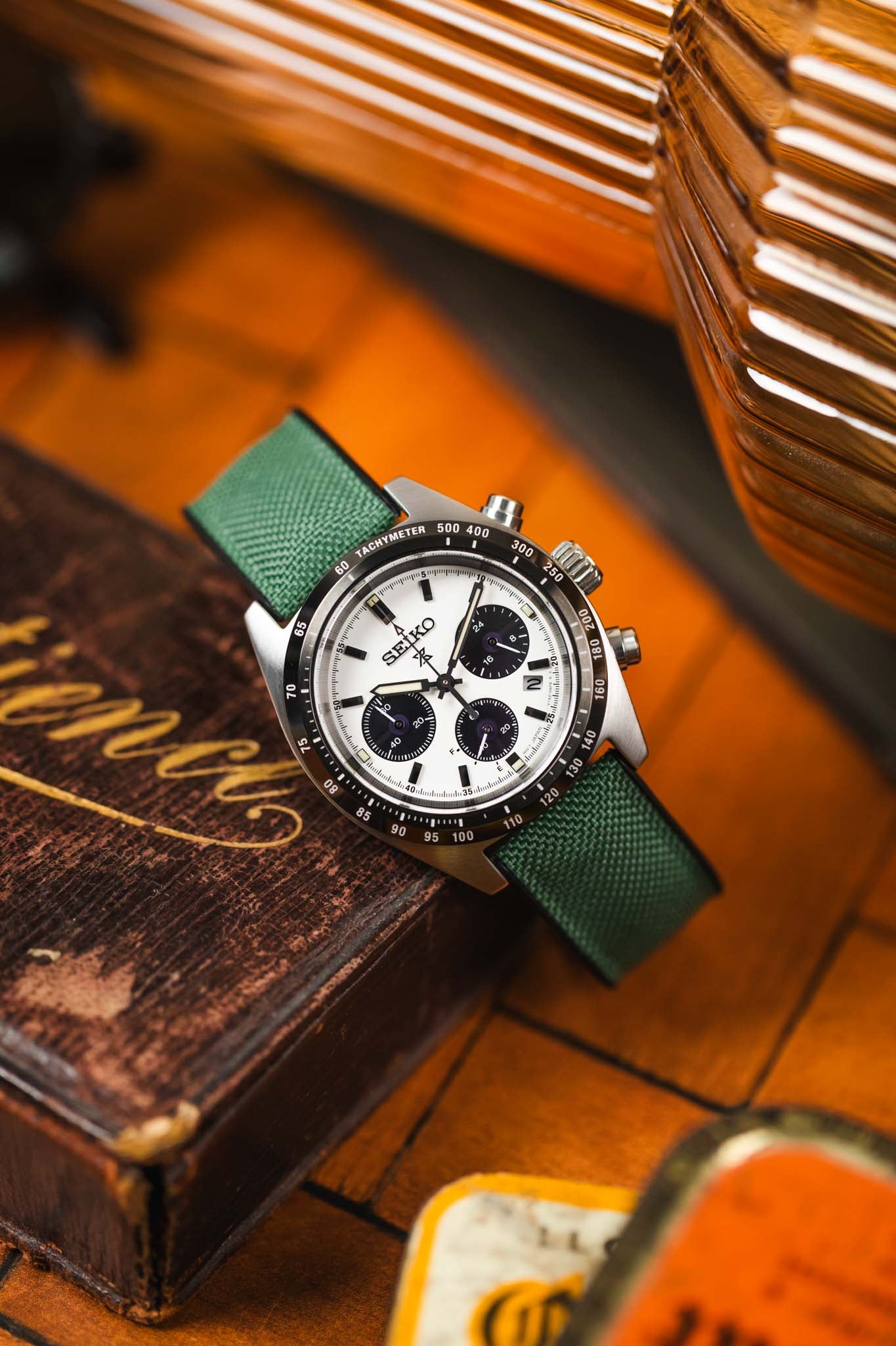 Hirsch ARNE Sailcloth Effect Performance Watch Strap - DARK GREEN