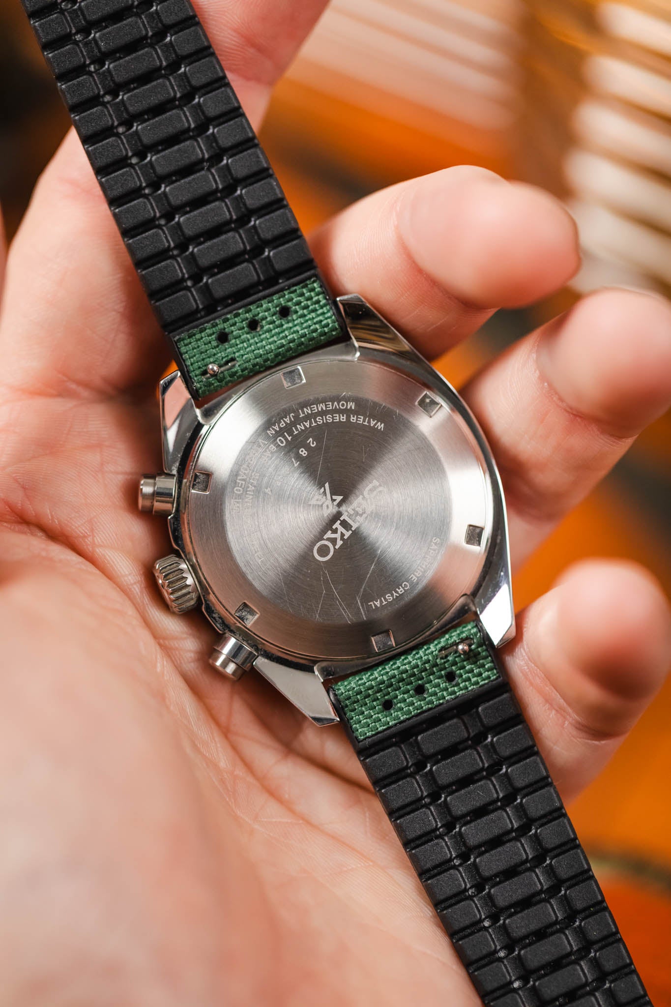 Hirsch ARNE Sailcloth Effect Performance Watch Strap - DARK GREEN
