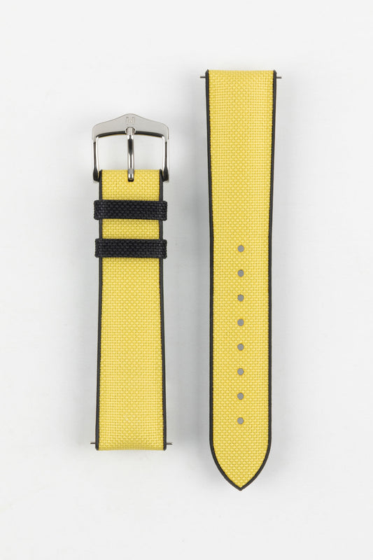 Hirsch ARNE Sailcloth Effect Performance Watch Strap - YELLOW