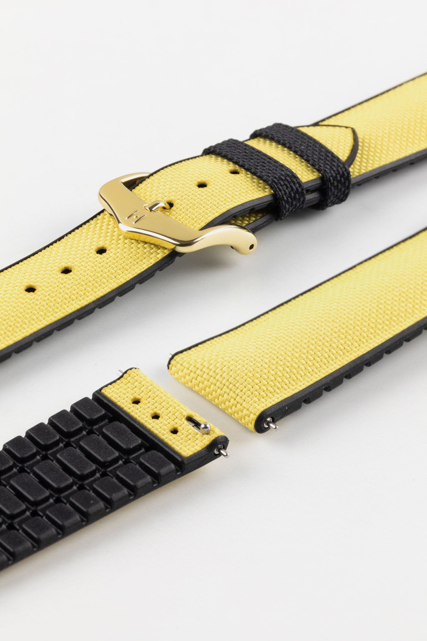 Hirsch ARNE Sailcloth Effect Performance Watch Strap - YELLOW