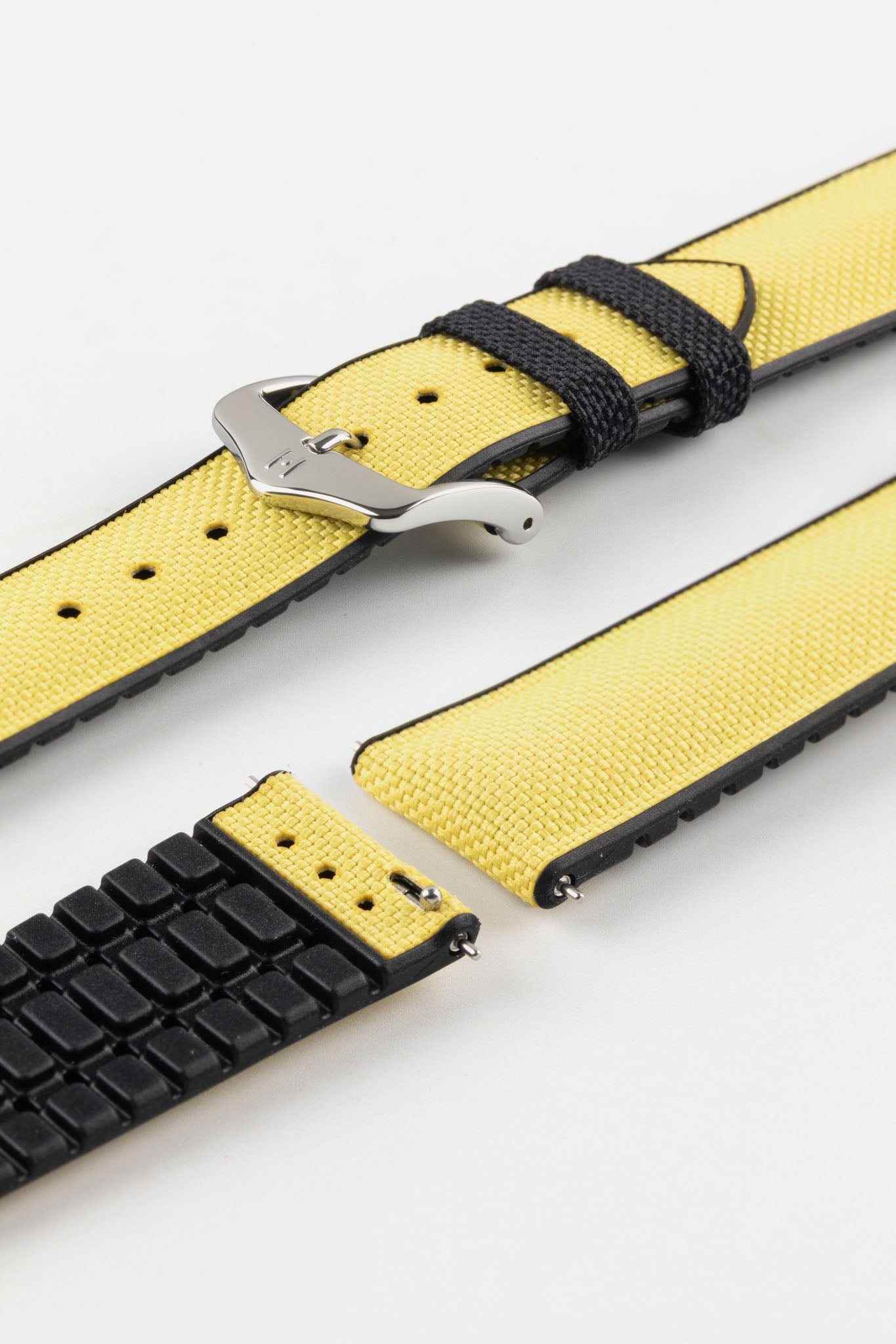 Hirsch ARNE Sailcloth Effect Performance Watch Strap - YELLOW