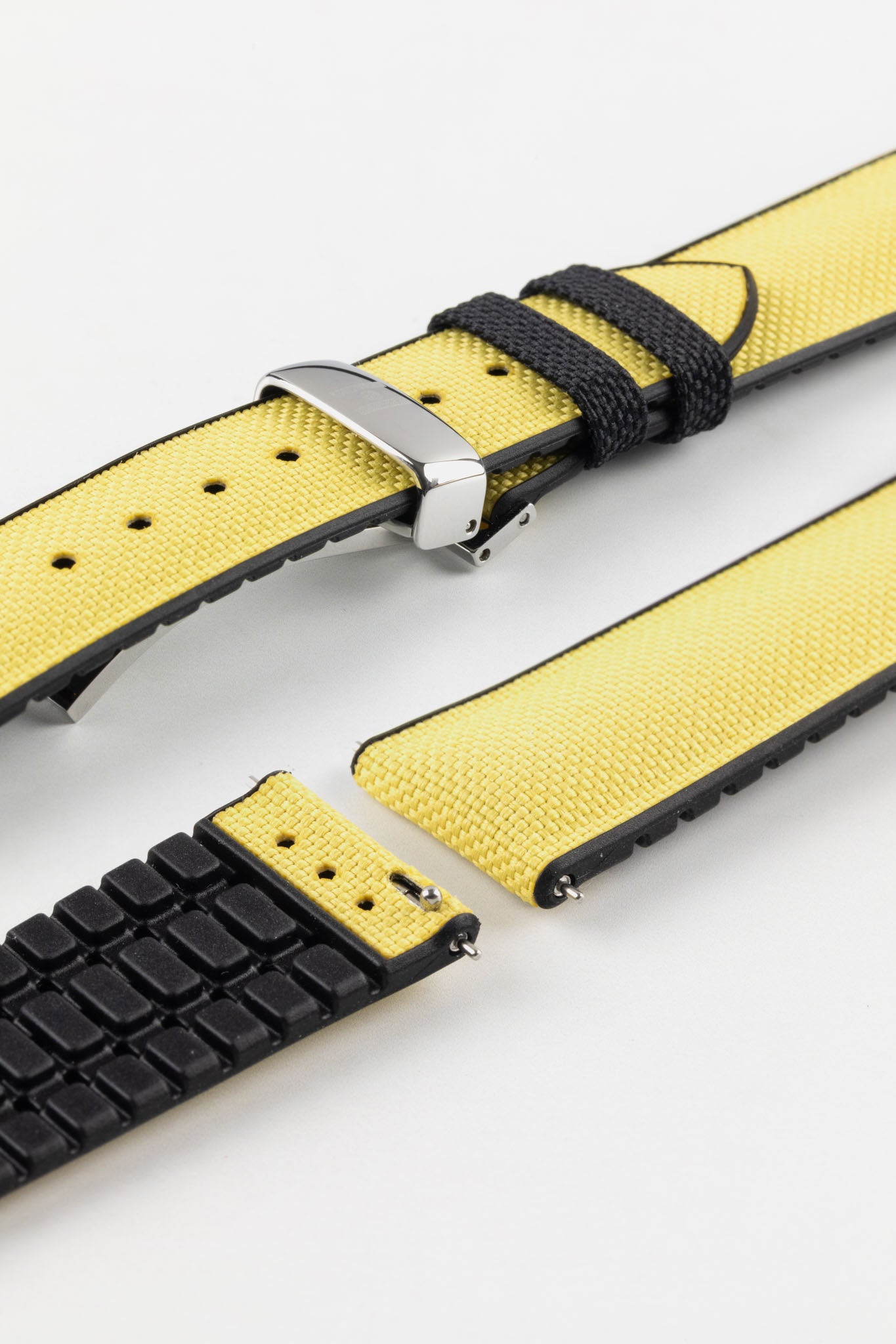 Hirsch ARNE Sailcloth Effect Performance Watch Strap - YELLOW