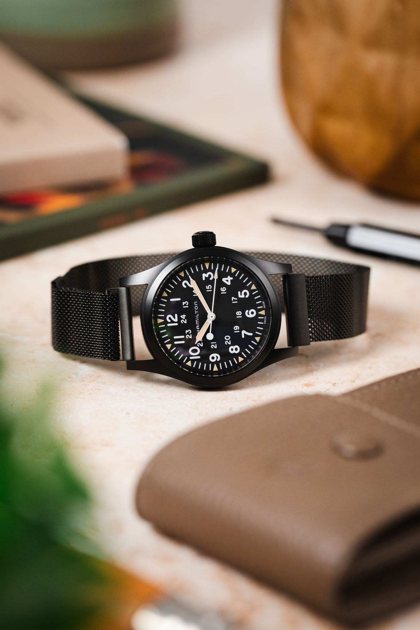 Hirsch MILANAISE Mesh Watch Band in BLACK