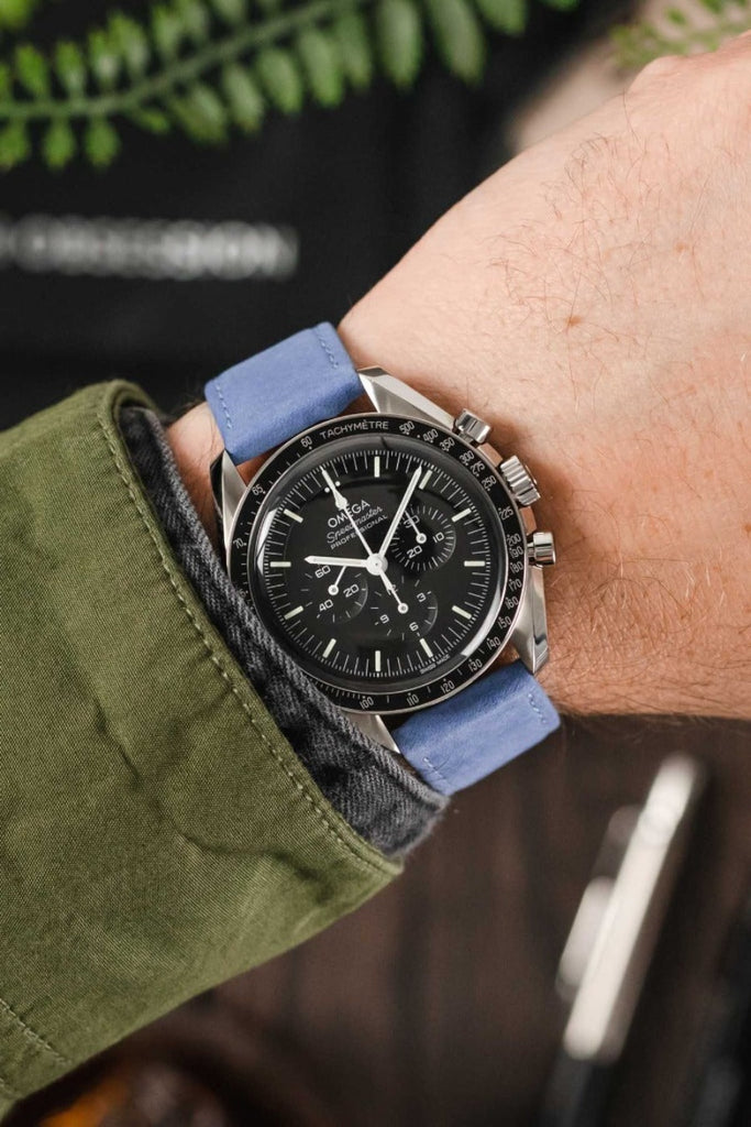 light blue leather watch strap 