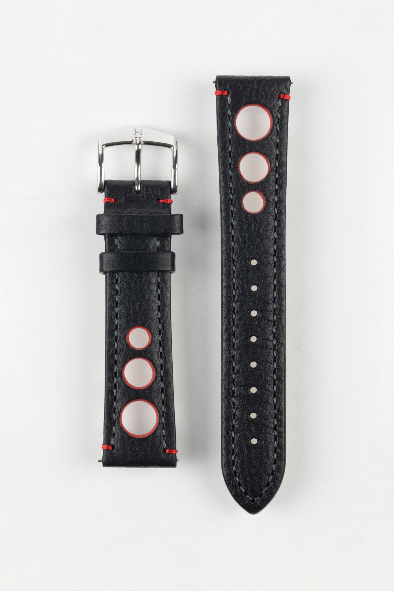 Red and Black Watch Strap Rally Hirsch Straps – HS by