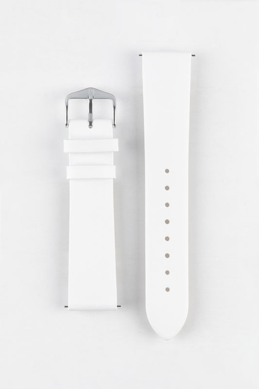 Hirsch TORONTO Quick-Release Fine-Grained Leather Watch Strap in WHITE