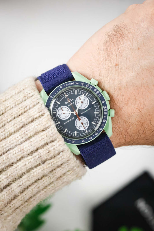 Hirsch VOCEM Fabric Watch Strap in BLUE