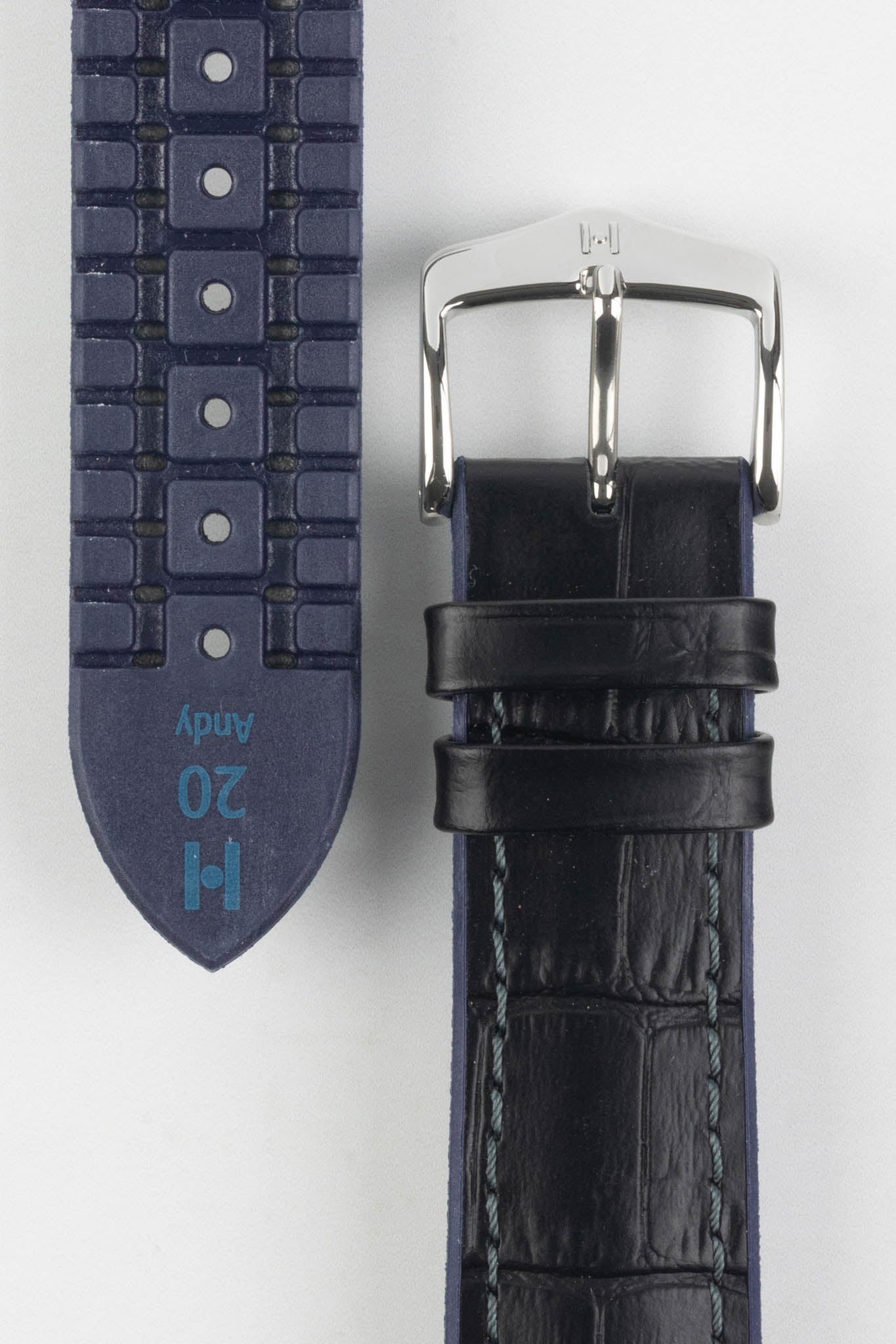 black and blue watch strap