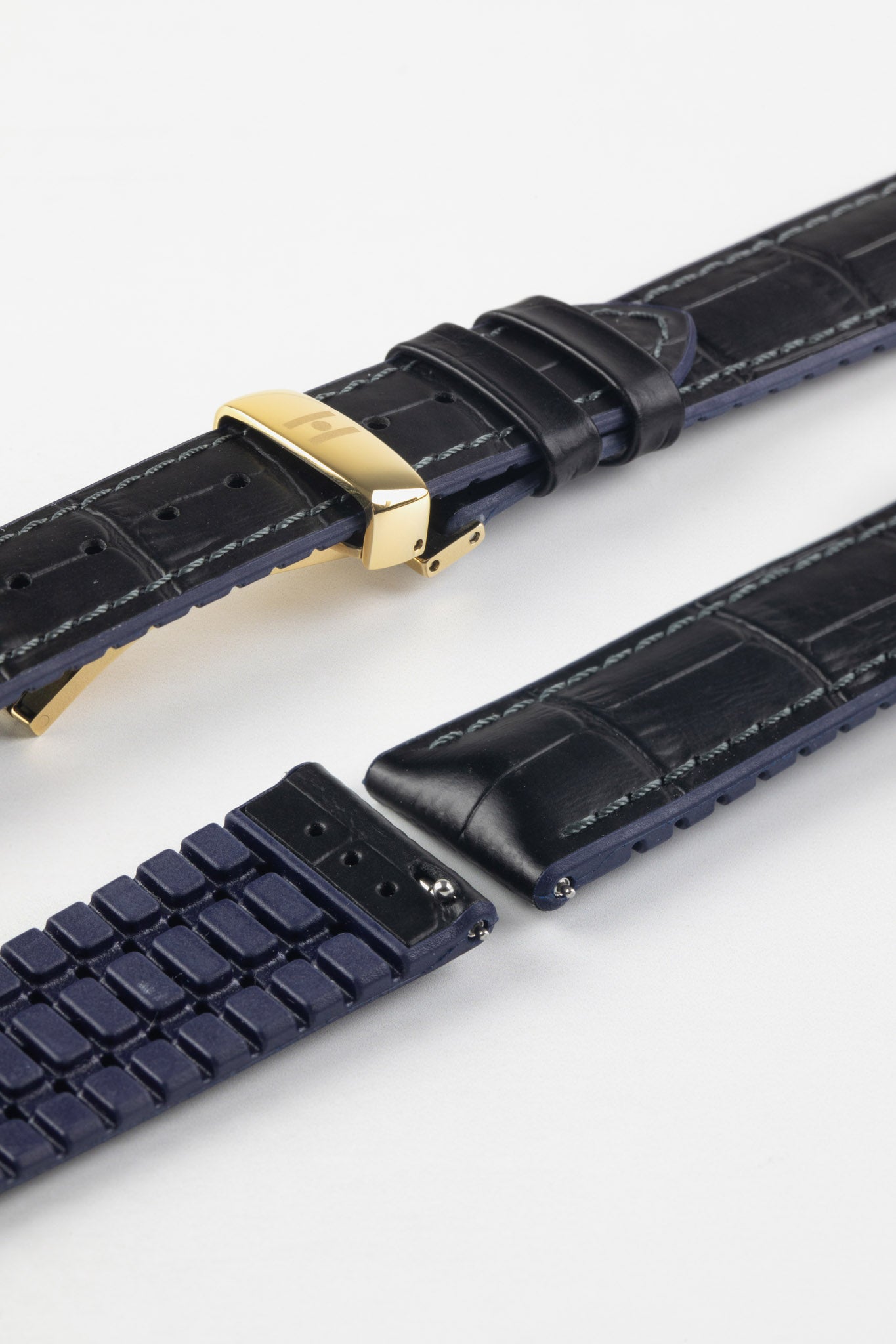 black and blue watch strap