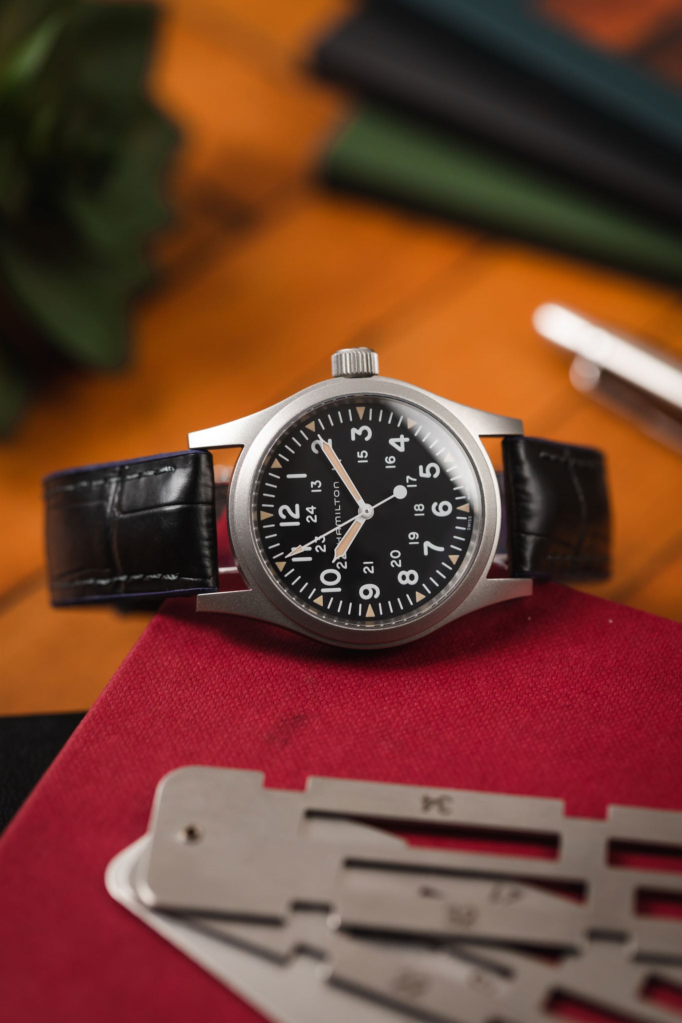 black and blue watch strap
