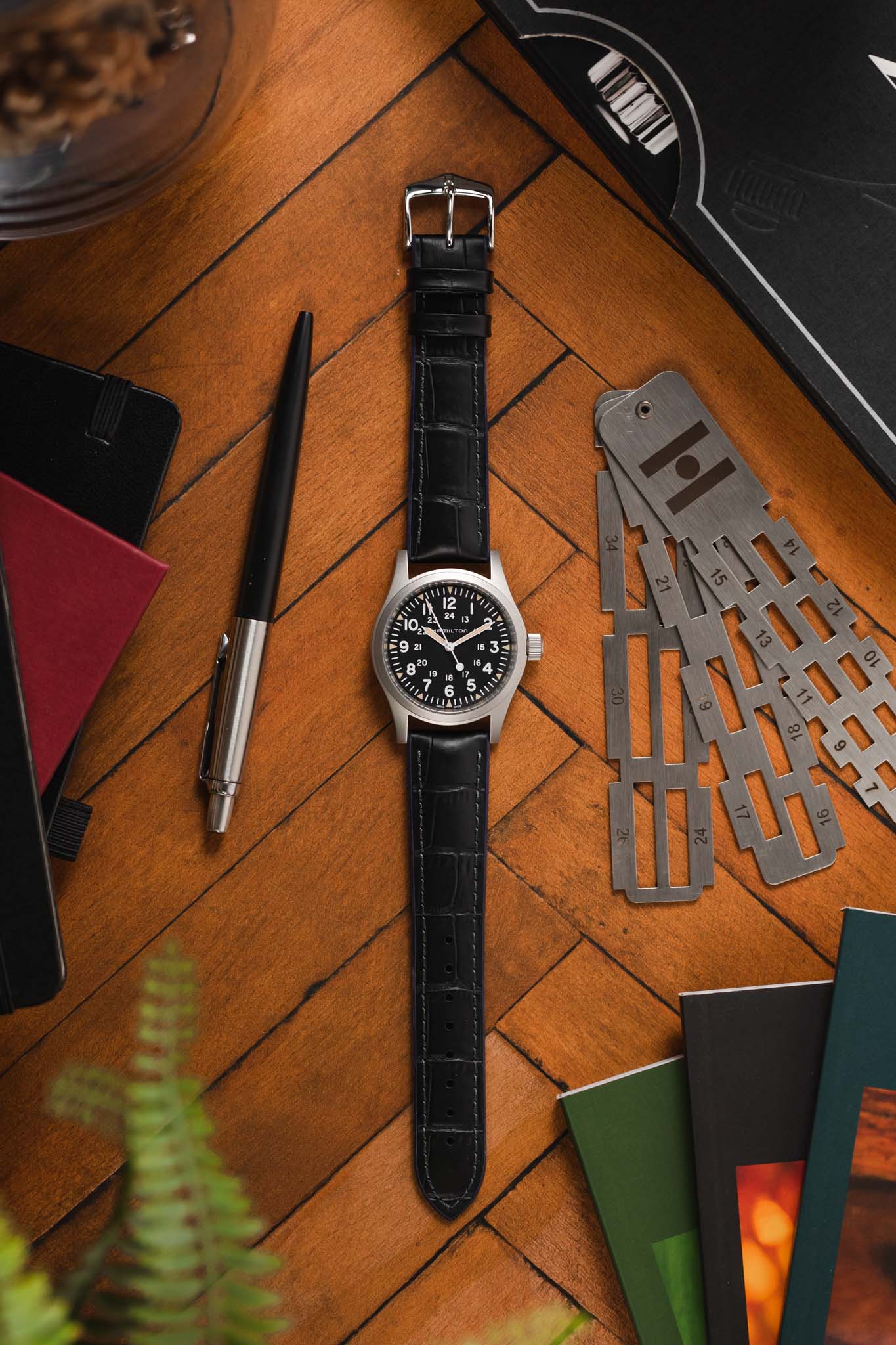 black and blue watch strap
