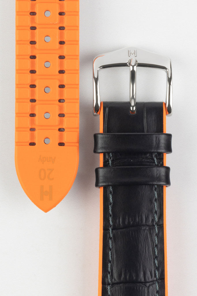 black and orange watch strap (buckle)