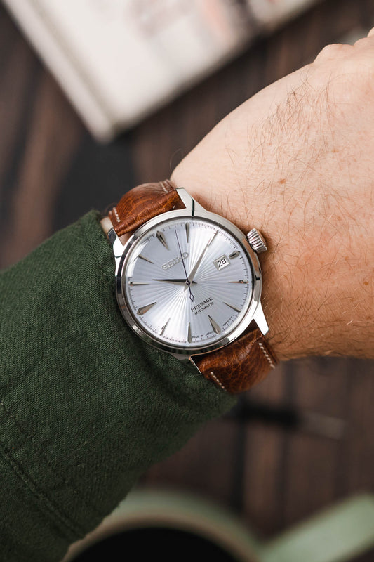 gold leather watch strap