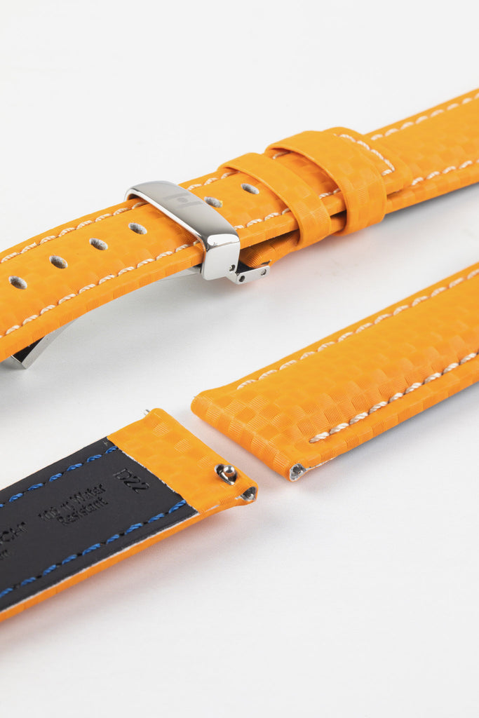 Orange Leather Watch Strap