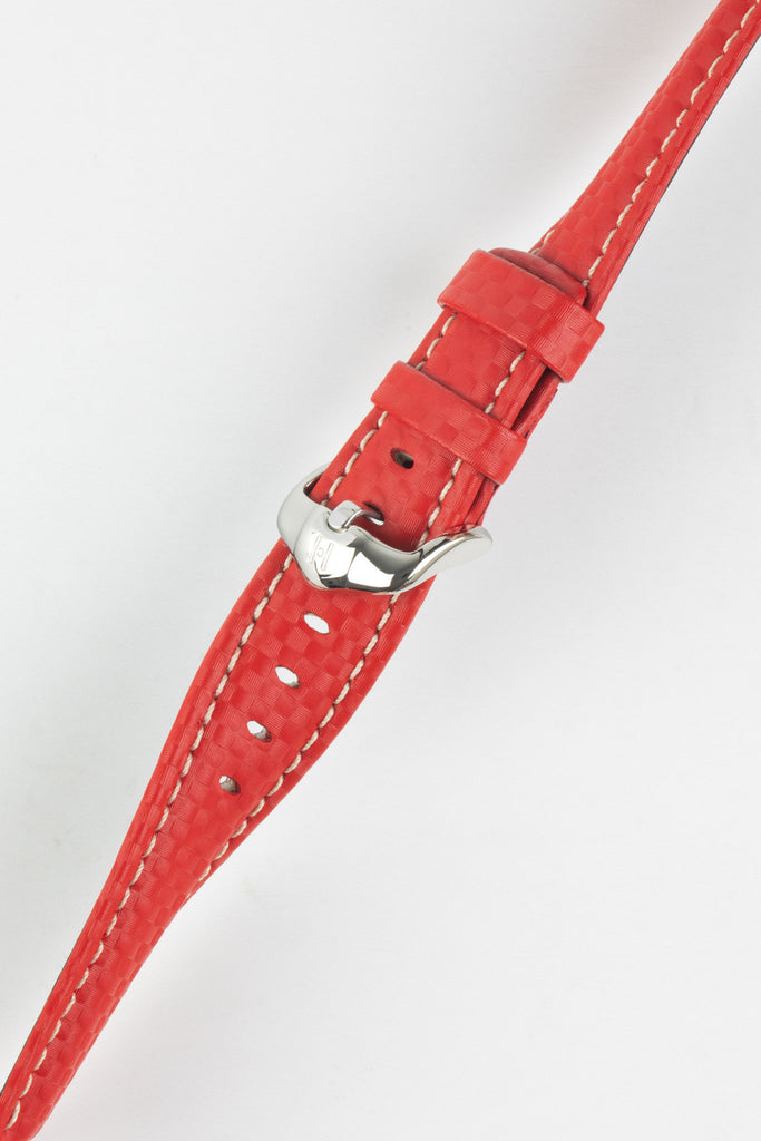20mm red leather watch strap