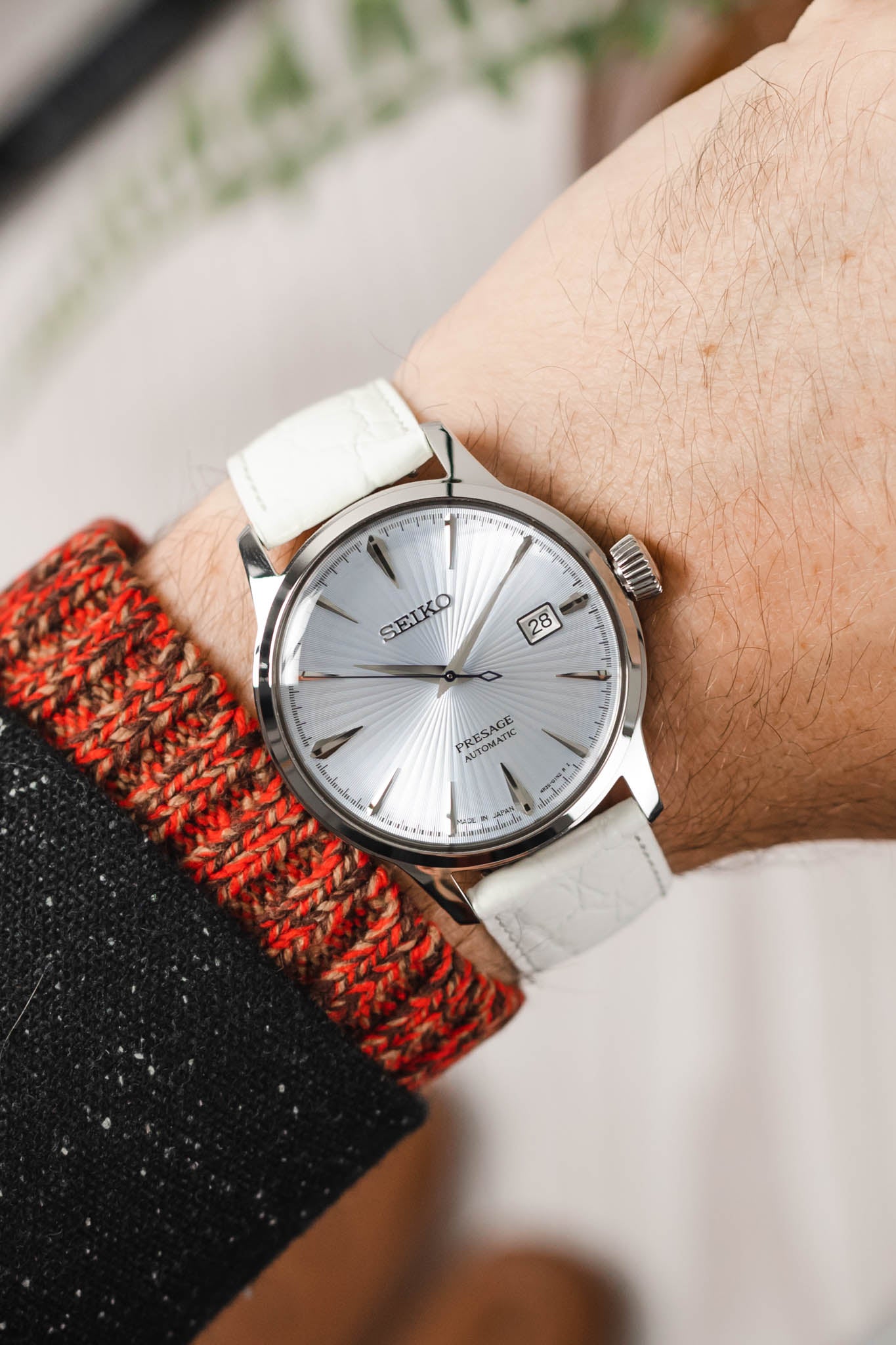 white crocodile watch strap