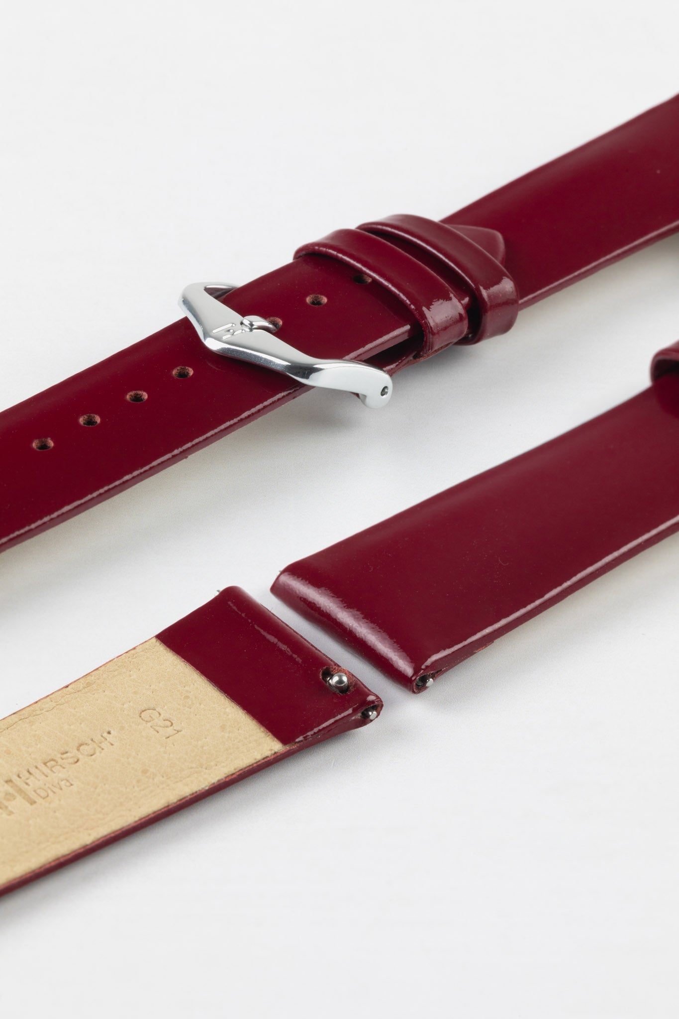 womens burgundy red leather watch strap