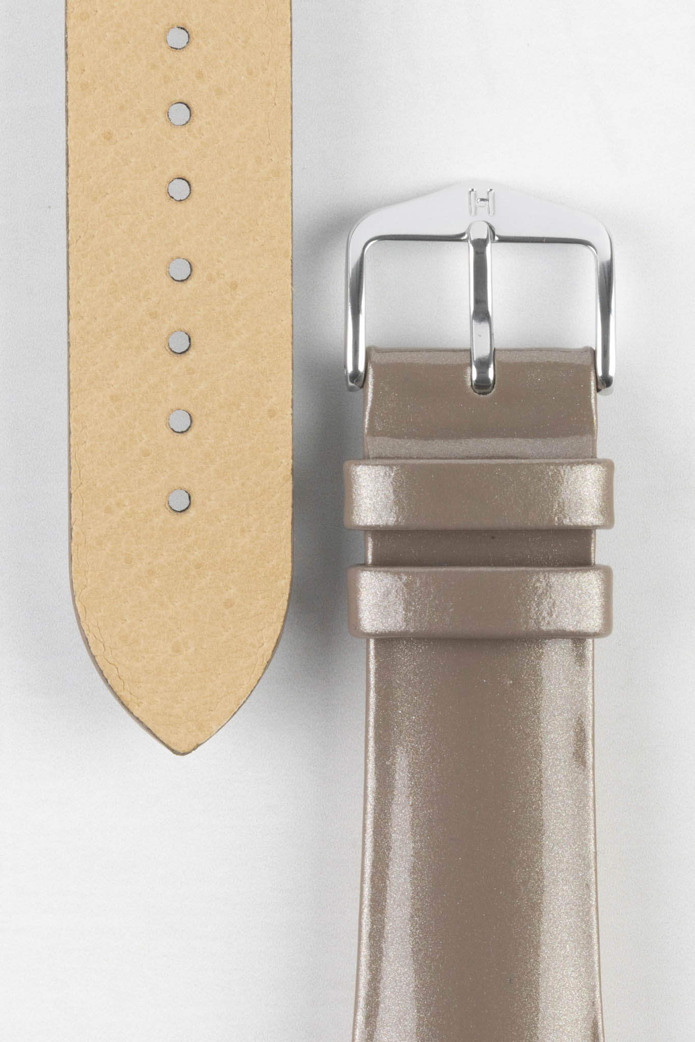 Silver Leather Watch Strap