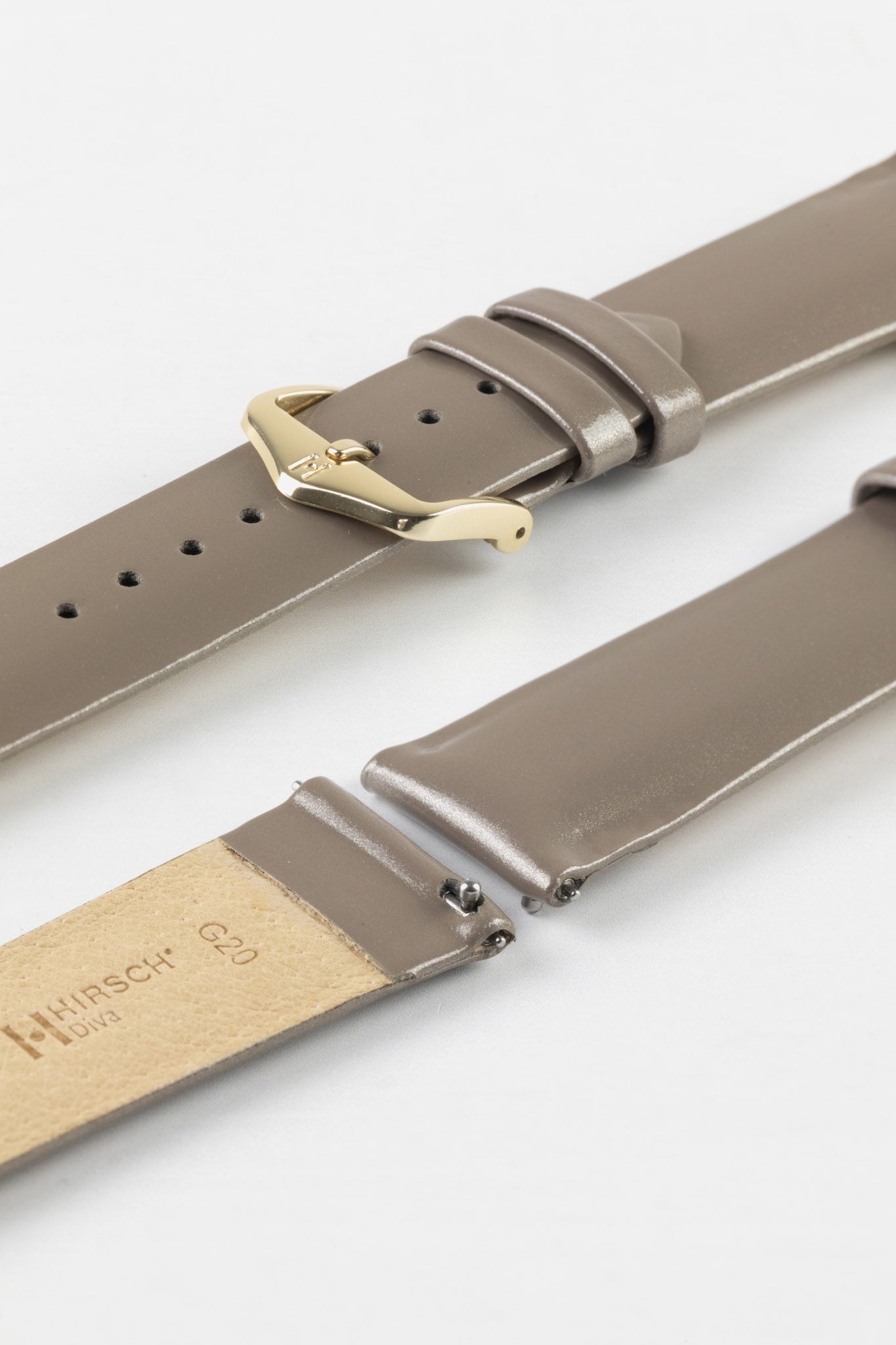 Silver Leather Watch Strap