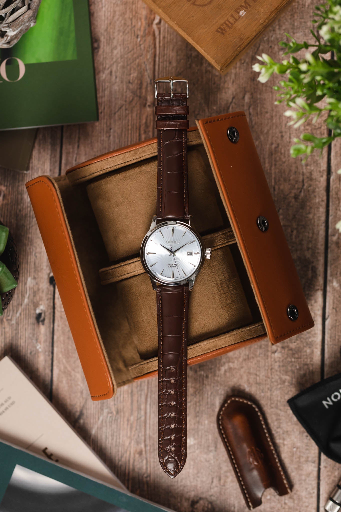 brown leather watch strap quick release