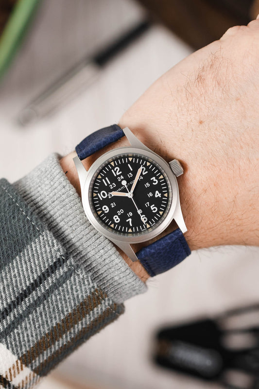 blue calf leather watch strap