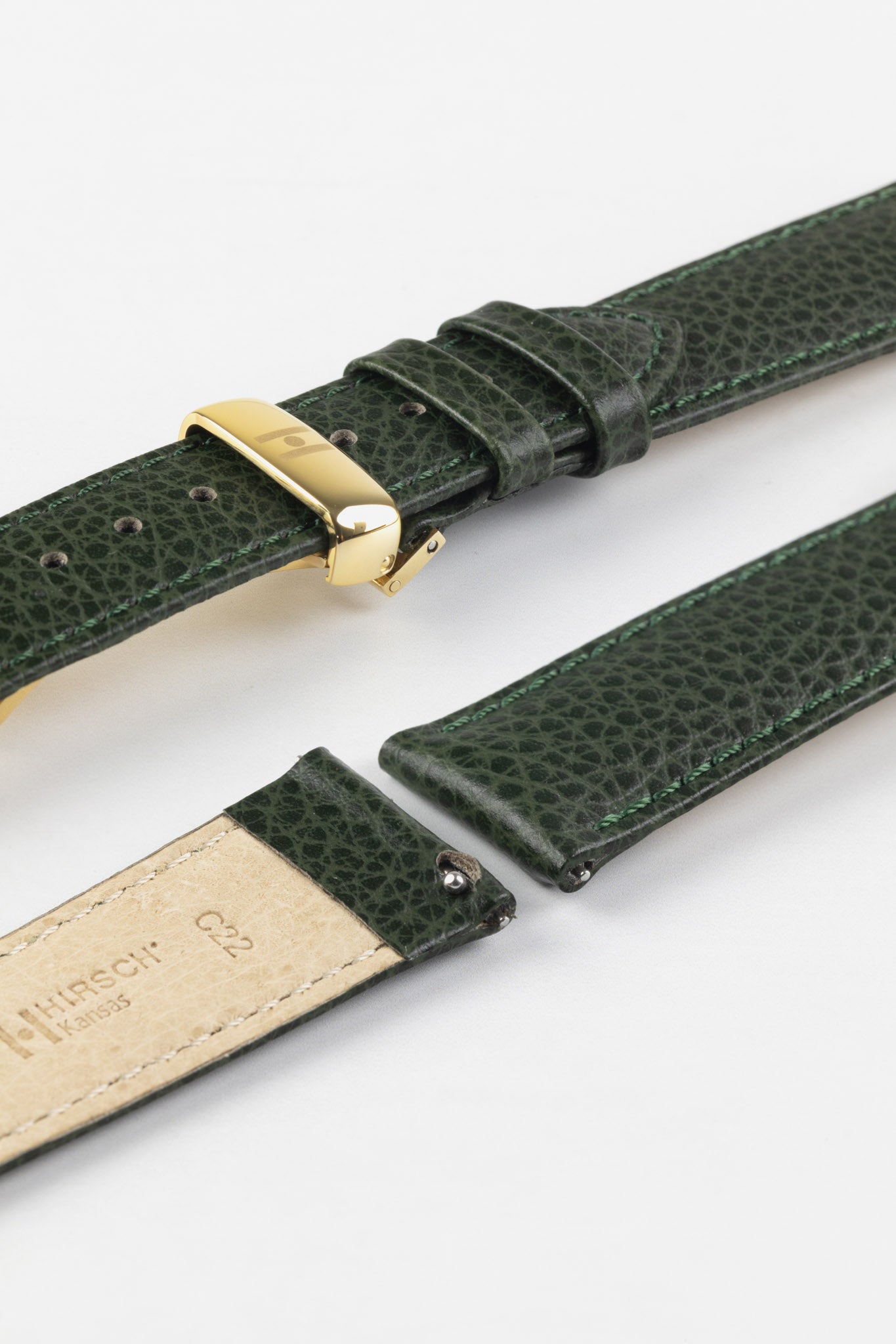 dark green leather strap