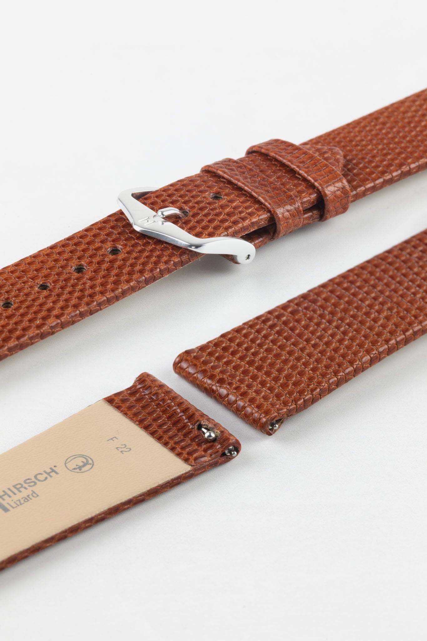 hirsch lizard gold brown strap 