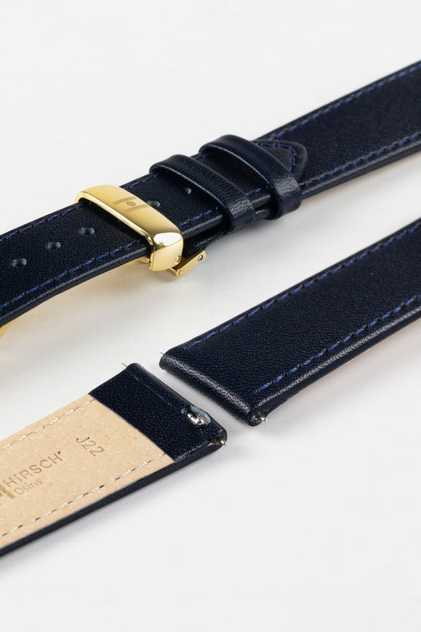 navy leather watch strap