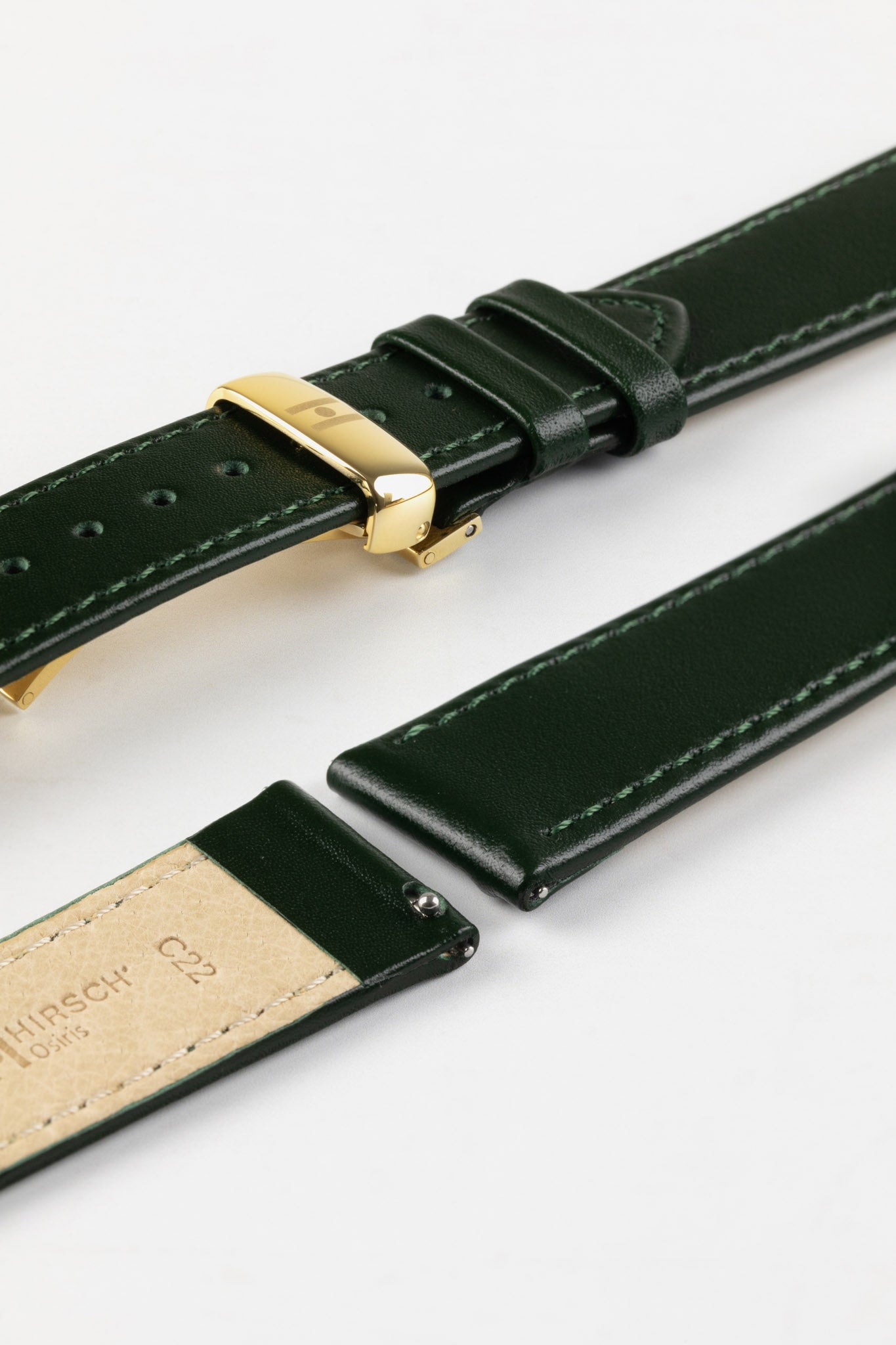 green leather watch strap