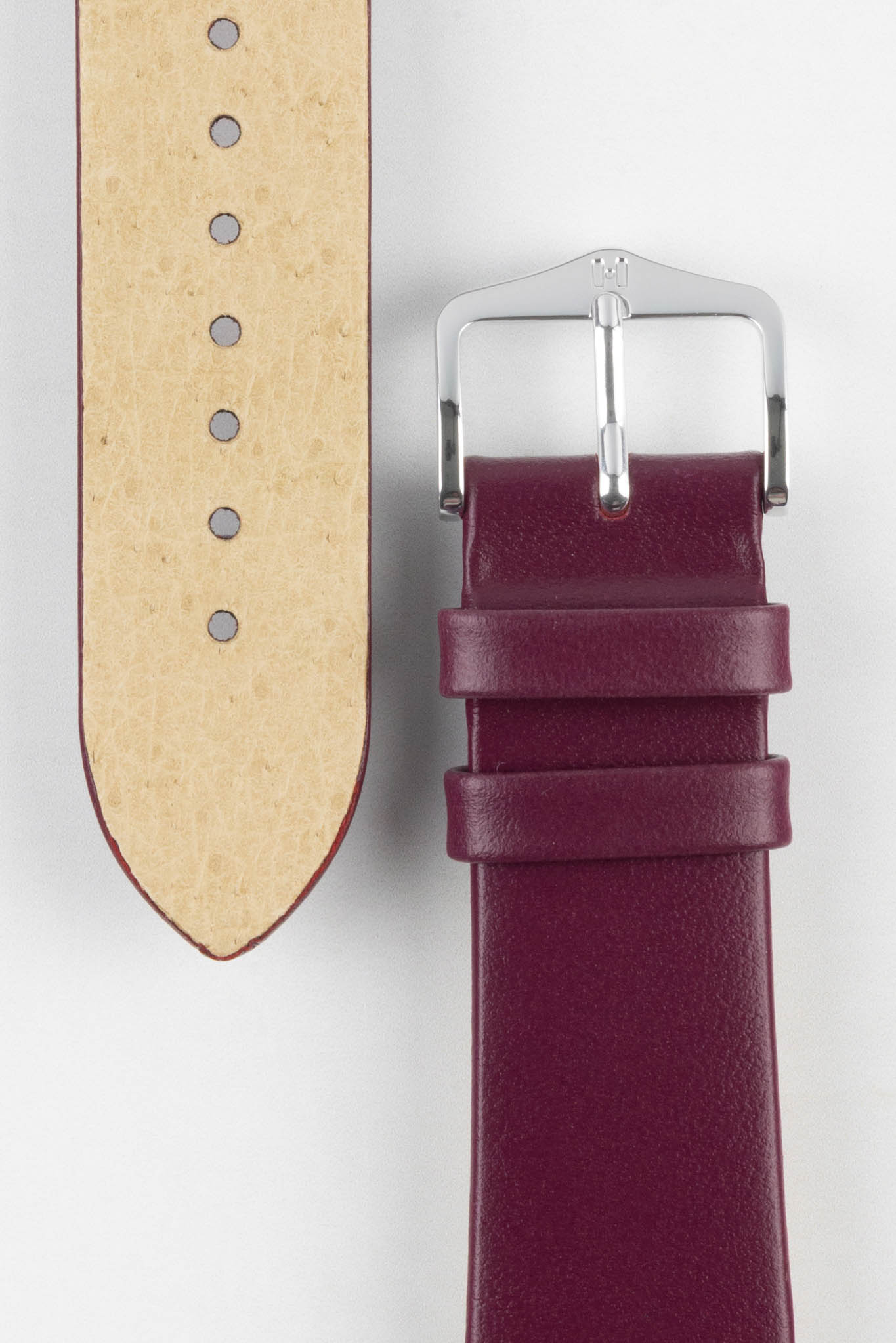 dark purple leather watch strap