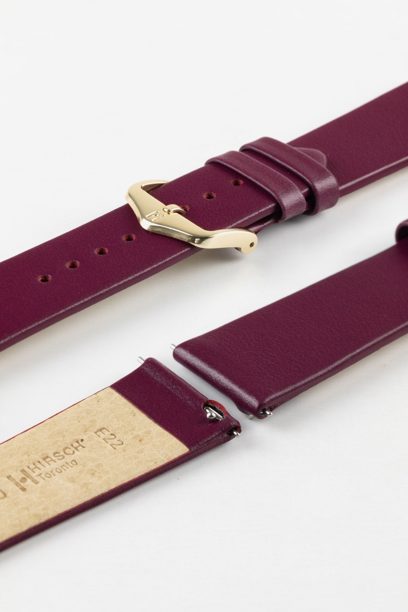 dark purple leather watch strap