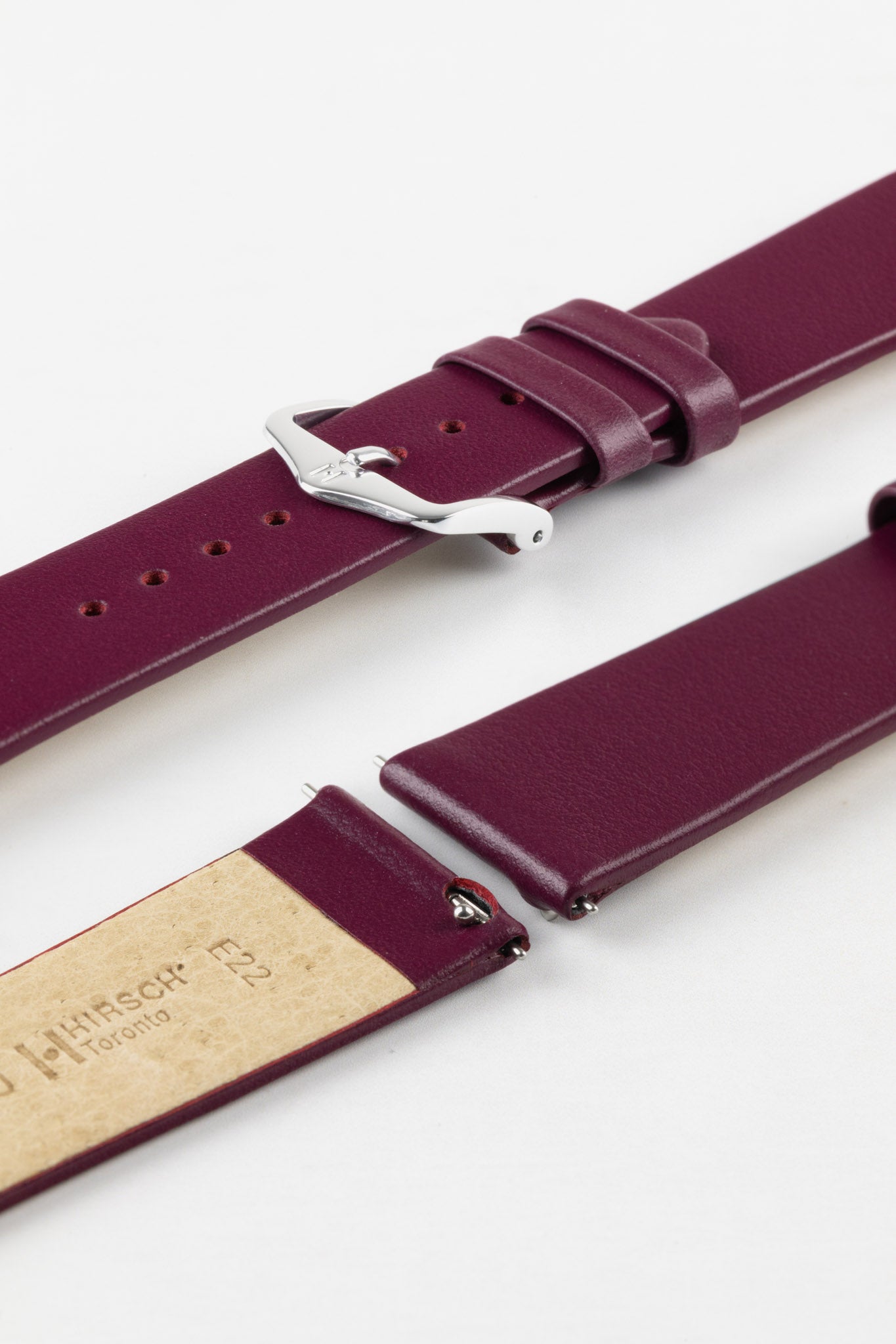 dark purple leather watch strap