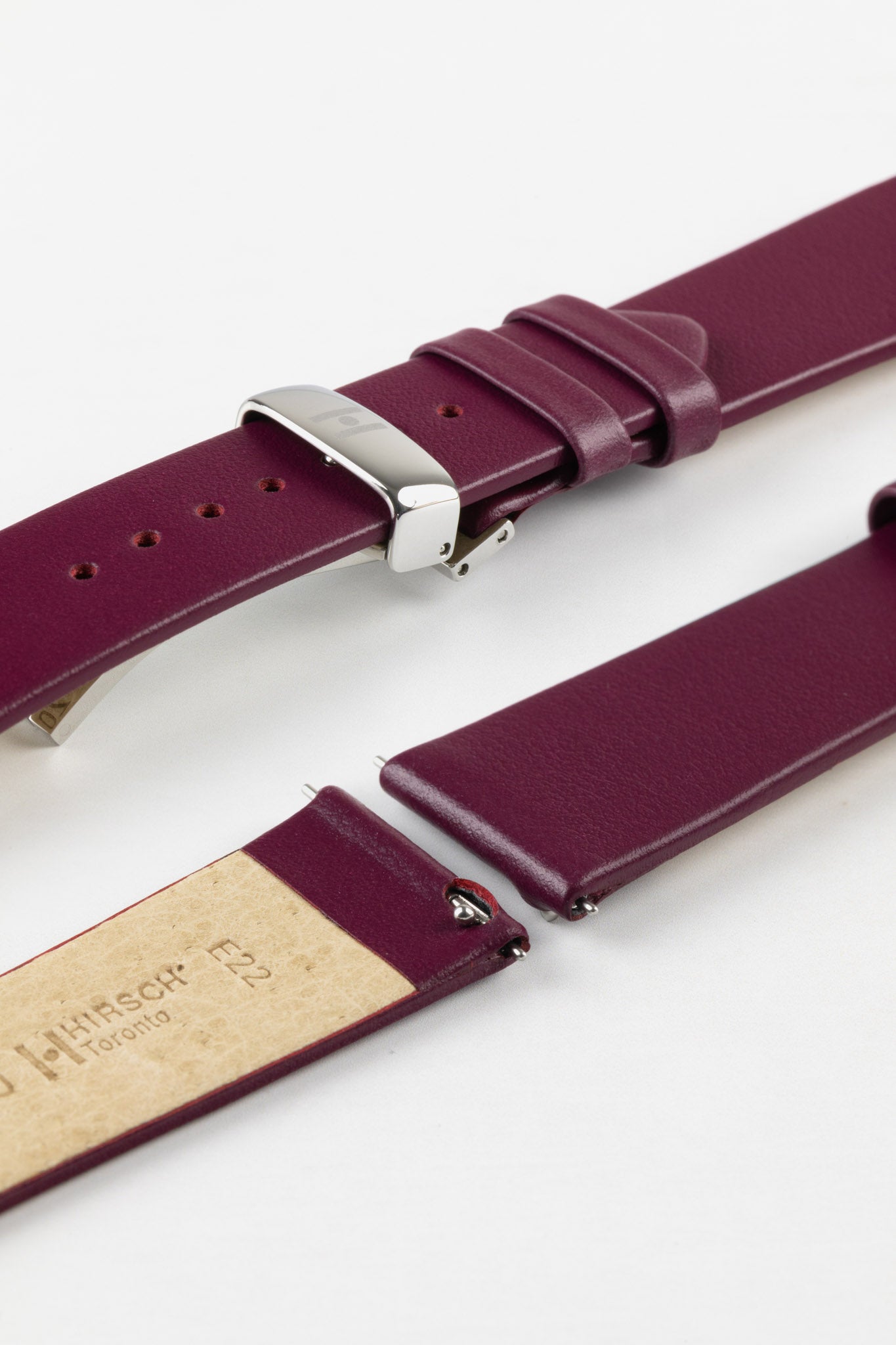 dark purple leather watch strap