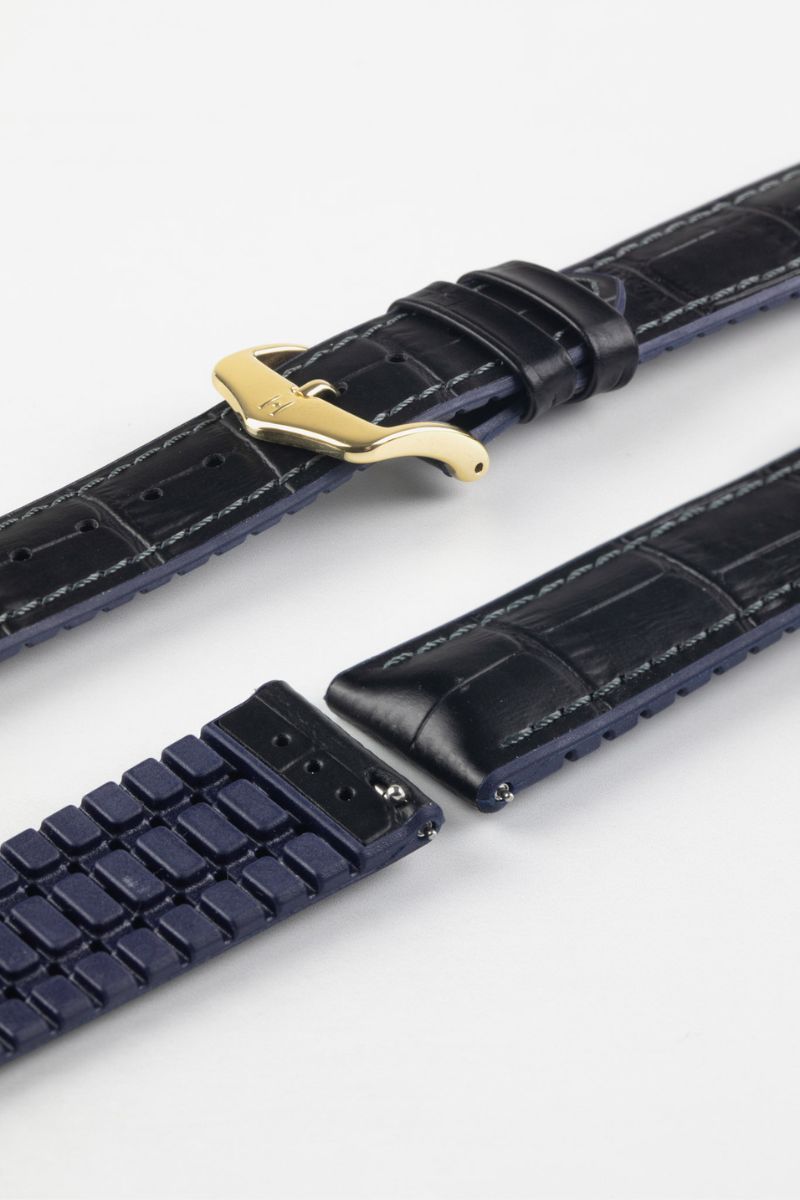 black and blue watch strap