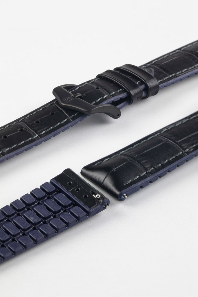 black and blue watch strap