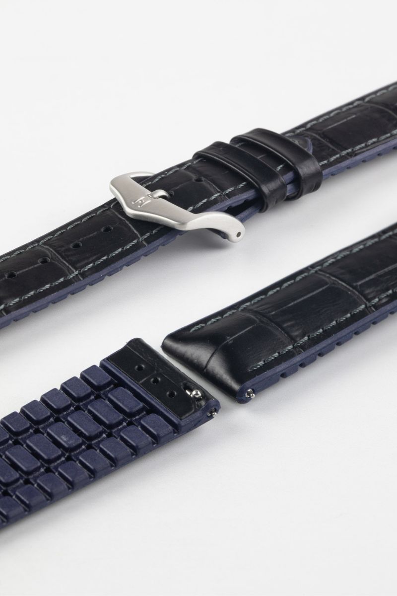 black and blue watch strap