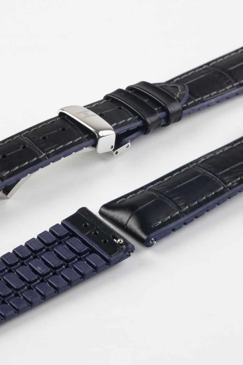 black and blue watch strap