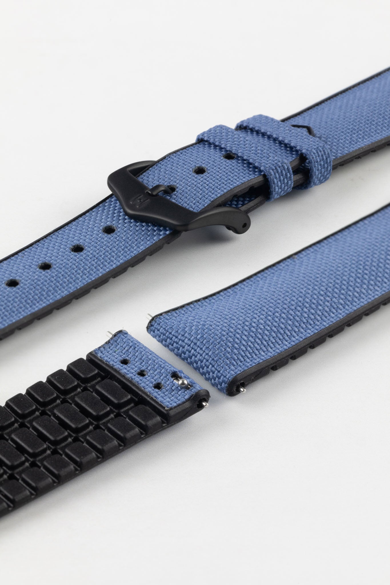 Hirsch ARNE Sailcloth Effect Performance Watch Strap - BLUE