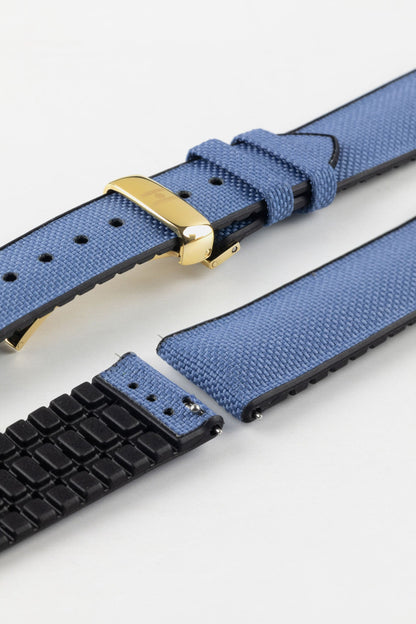 Hirsch ARNE Sailcloth Effect Performance Watch Strap - BLUE