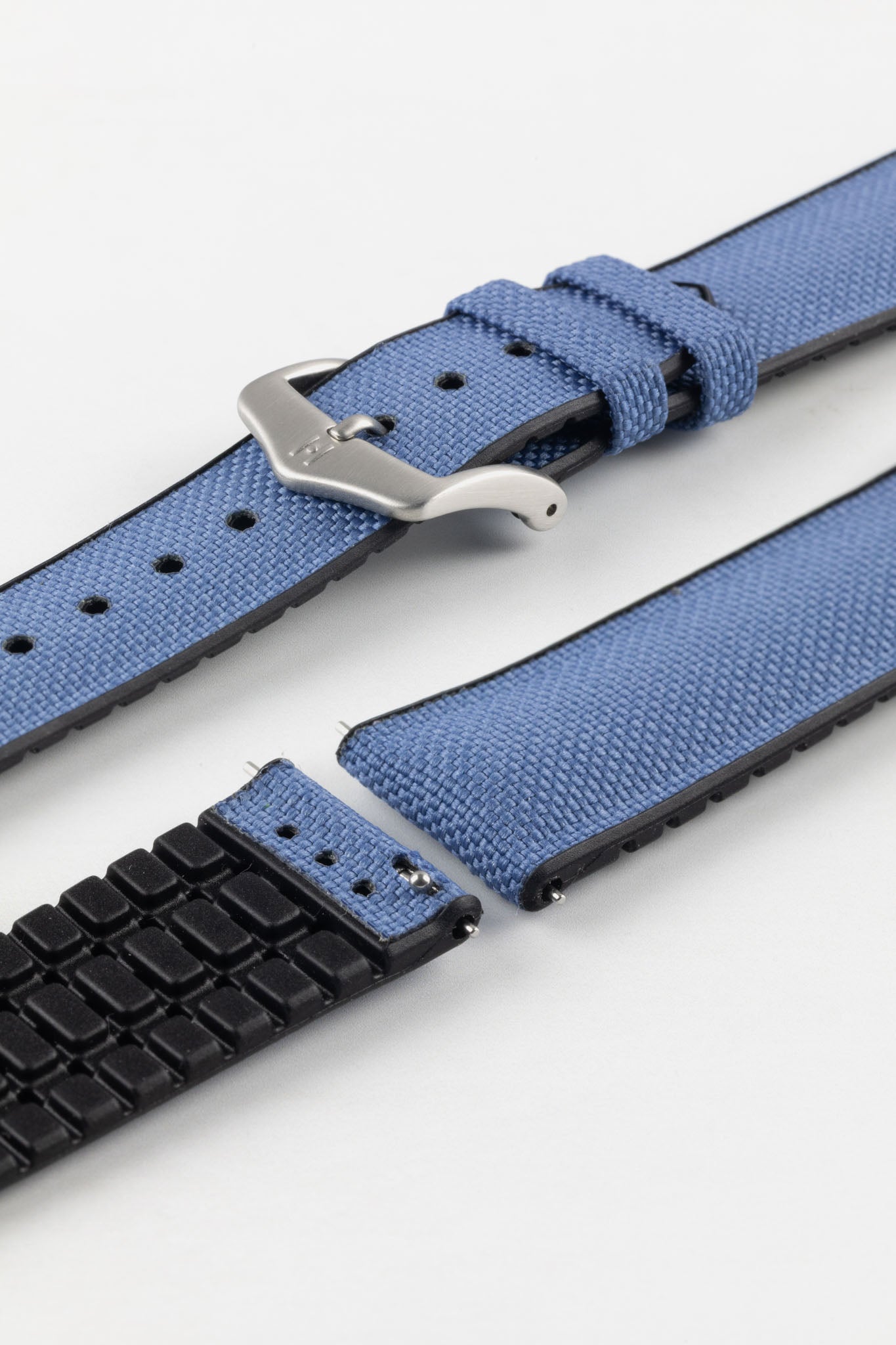 Hirsch ARNE Sailcloth Effect Performance Watch Strap - BLUE