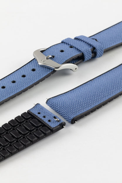 Hirsch ARNE Sailcloth Effect Performance Watch Strap - BLUE
