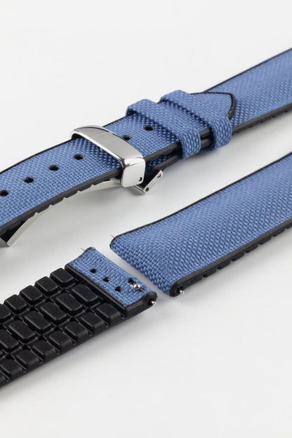Hirsch ARNE Sailcloth Effect Performance Watch Strap - BLUE