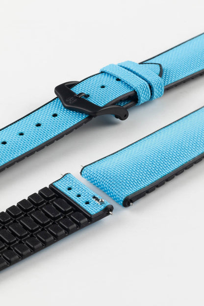 Hirsch ARNE Animal-Free Sailcloth Effect Performance Watch Strap - TURQUOISE