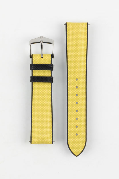 Hirsch ARNE Sailcloth Effect Performance Watch Strap - YELLOW