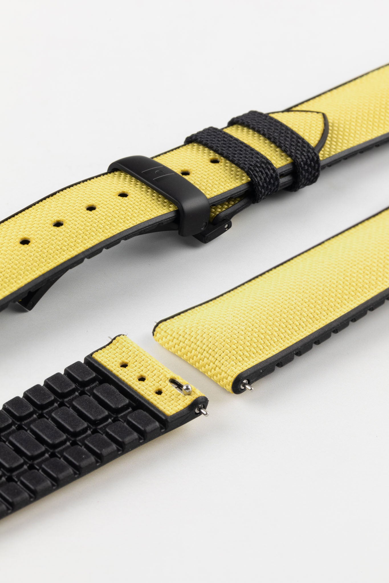 Hirsch ARNE Sailcloth Effect Performance Watch Strap - YELLOW