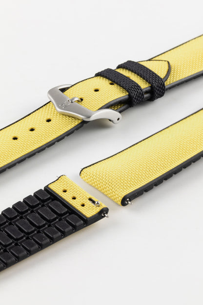 Hirsch ARNE Sailcloth Effect Performance Watch Strap - YELLOW