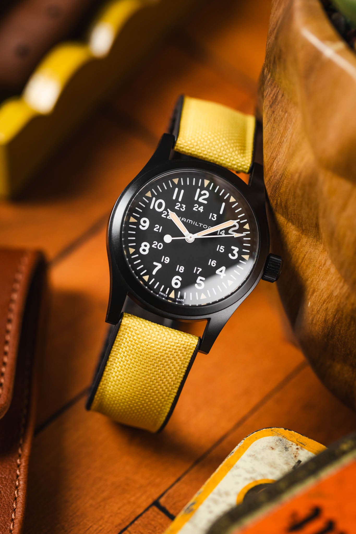 Hirsch ARNE Sailcloth Effect Performance Watch Strap - YELLOW